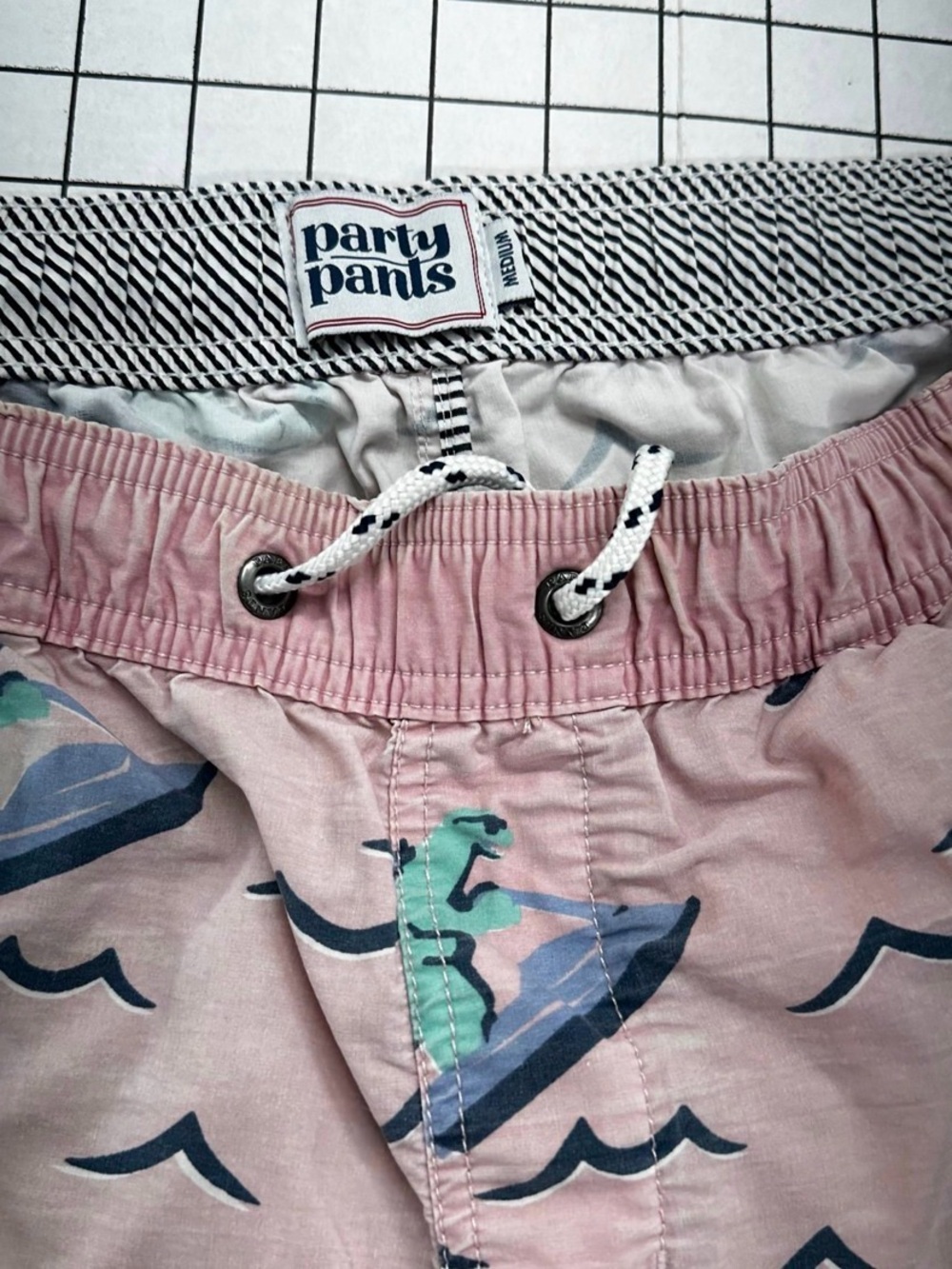 Party Pants Godzilla Jet ski sz medium swim shorts A44 - Picture 4 of 4